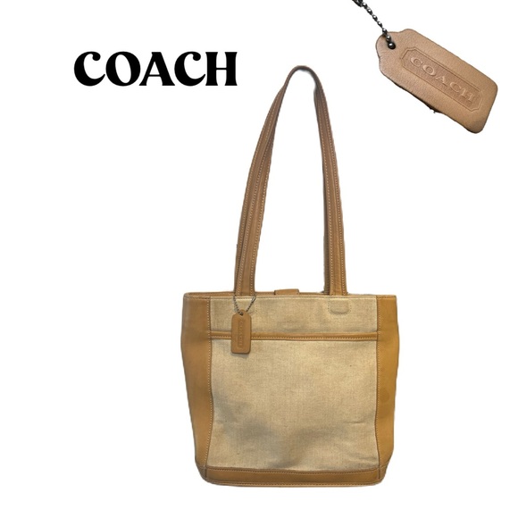 Coach Handbags - Coach 6122 Bleeker Tan Leather & Canvas